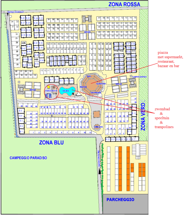 Plattegrond camping Paradiso